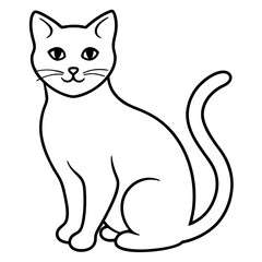 Obraz premium Cat icon in minimalist black outline design