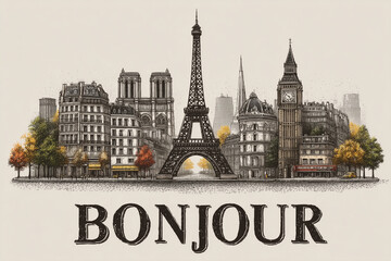 Fototapeta premium Bonjour de France