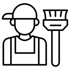 Janitor icon Thin line vector design