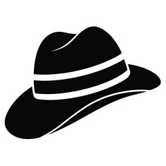 silhouette hat mockup on white background 