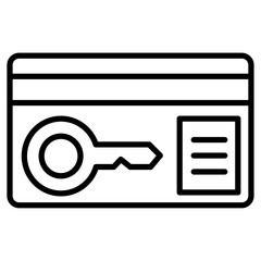 Keycard access icon Thin line vector design