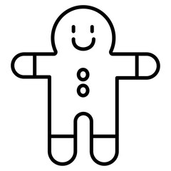 Man cookie icon Thin line vector design