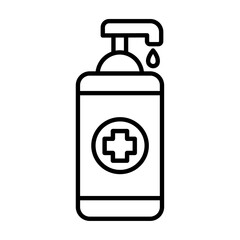 Moisturizing lotion bottle icon Thin line vector design