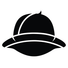silhouette hat mockup on white background 