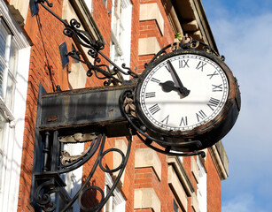 old clock in the old town of Taunton