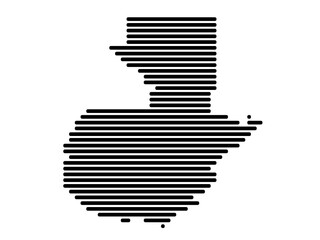 Horizontal Lines Vector Map of Guatemala Small