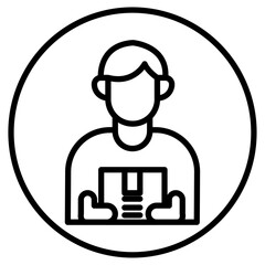 Productive man icon Thin line vector design