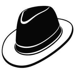 silhouette hat mockup on white background 