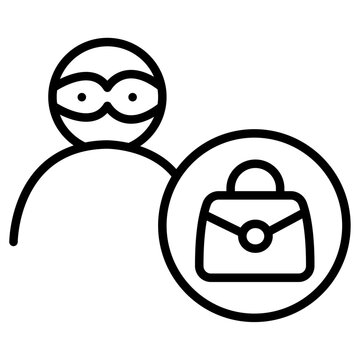 Purse snatcher icon Thin line vector design