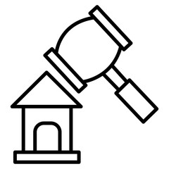 Real estate auction icon Thin line vector design