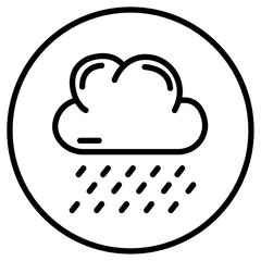 Rainy weather icon Thin line vector design