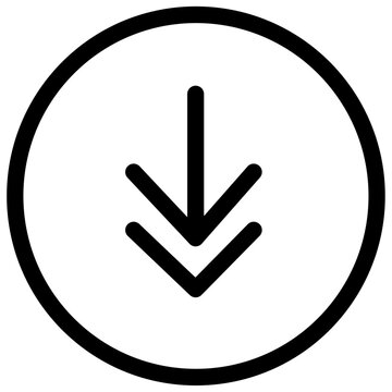 red down arrow icon Thin line vector design