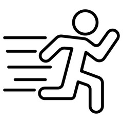 Running speed icon Thin line vector design