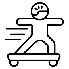 Skateboarding icon Thin line vector design