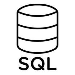 SQL server icon Thin line vector design