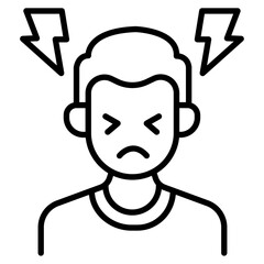Stress icon Thin line vector design