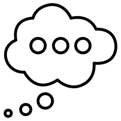 Thinking bubble icon Thin line vector design