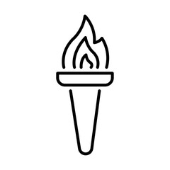 Torch flame icon Thin line vector design