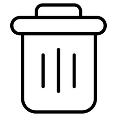 Trash icon Thin line vector design