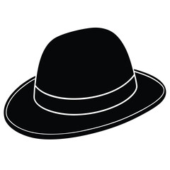 silhouette hat mockup on white background 