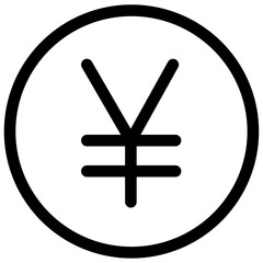 Yen sign icon Thin line vector design
