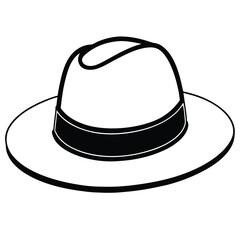 silhouette hat mockup on white background 