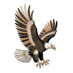Obraz premium An American bald eagle soars powerfully in flight