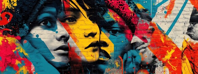 Contemporary Street Art Mural On Brick Wall - Image 3 of 8 - 19.4 MP - created by AI