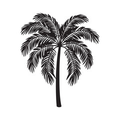 Obraz premium Simple Black Silhouette of a Tropical Palm Tree