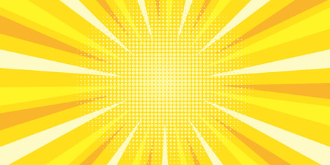 Yellow comic book background. Modern creative pop art orange halftone style background. modern