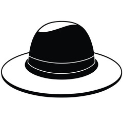 silhouette hat mockup on white background 