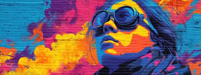 Contemporary Street Art Mural On Brick Wall - Image 6 of 8 - 19.4 MP - created by AI