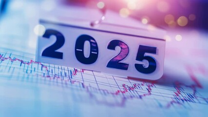 2025 transition: dynamic graphs and modern countdown with abstract lighting - Powered by Adobe