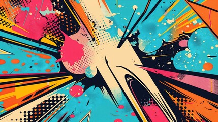Vibrant, dynamic abstract design.  Colorful explosions