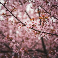 Obraz premium Pink Cherry Blossoms in Full Bloom