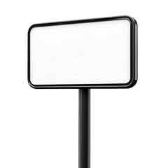 Blank rectangular signpost isolated on transparent background