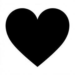 Black Heart Icon: A simple, bold, black heart icon, perfect for expressing love, affection, or support. It is versatile and suitable for various design projects.