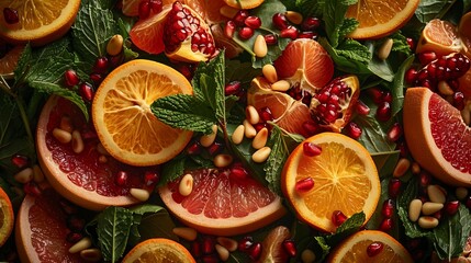 Vibrant fruit and herb salad