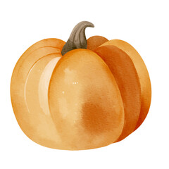 Watercolor pumpkin illustration perfect for fall, thanksgiving, and autumn designs