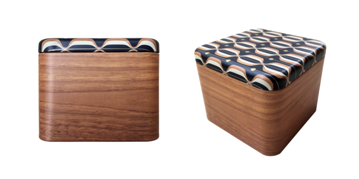 Wrist watch box on transparent background, metallic printed box