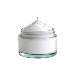 Creamy Moisturizer in Elegant Glass Jar with Whipped Texture and Smooth Finish for Skincare and Beauty on transparent background