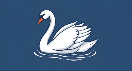 Swan icon, Swan vector, Swan illustration, Elegant bird, White swan, Graceful swan, Swan in water, Floating swan, Swan silhouette, Swan outline, Swan clipart, Beautiful bird, Swan with long neck, Maje