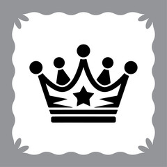 Royal Crown Icon Set with Family and Love Symbols