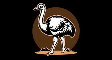 Ostrich icon, Ostrich vector, Big bird, Flightless bird, Ostrich silhouette, Ostrich outline, Running ostrich, Fast bird, Ostrich illustration, Cartoon ostrich, Cute ostrich, Ostrich with long neck, O