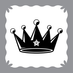 Golden Crown Icon Set with Royal and Justice Symbols on White Background