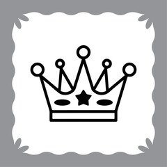 Golden Crown Icon Set with Royal and Justice Symbols on White Background