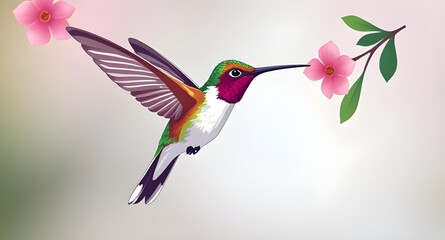Hummingbird icon, Hummingbird vector, Small bird icon, Flying bird, Colorful hummingbird, Bird near flower, Nectar bird, Hovering bird, Hummingbird silhouette, Hummingbird outline, Tiny bird illustrat