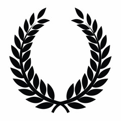 silhouette Laurel wreath on white background