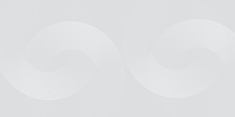 Abstract white glowing geometric lines on gray background. Modern shiny blue circle lines pattern. Futuristic technology concept. Suit for cover, poster, banner, brochure, header, website vector