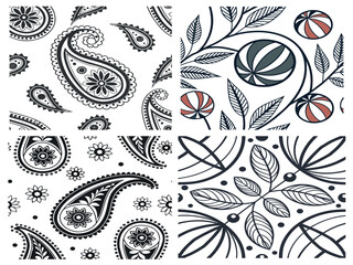 Elegant Seamless Patterns Paisley, Floral, and Geometric Designs for Textile and Digital Use